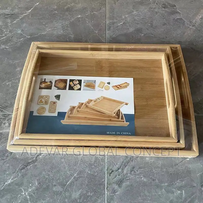 3 PCS Eco Friendly Multifunctional Bamboo Tray