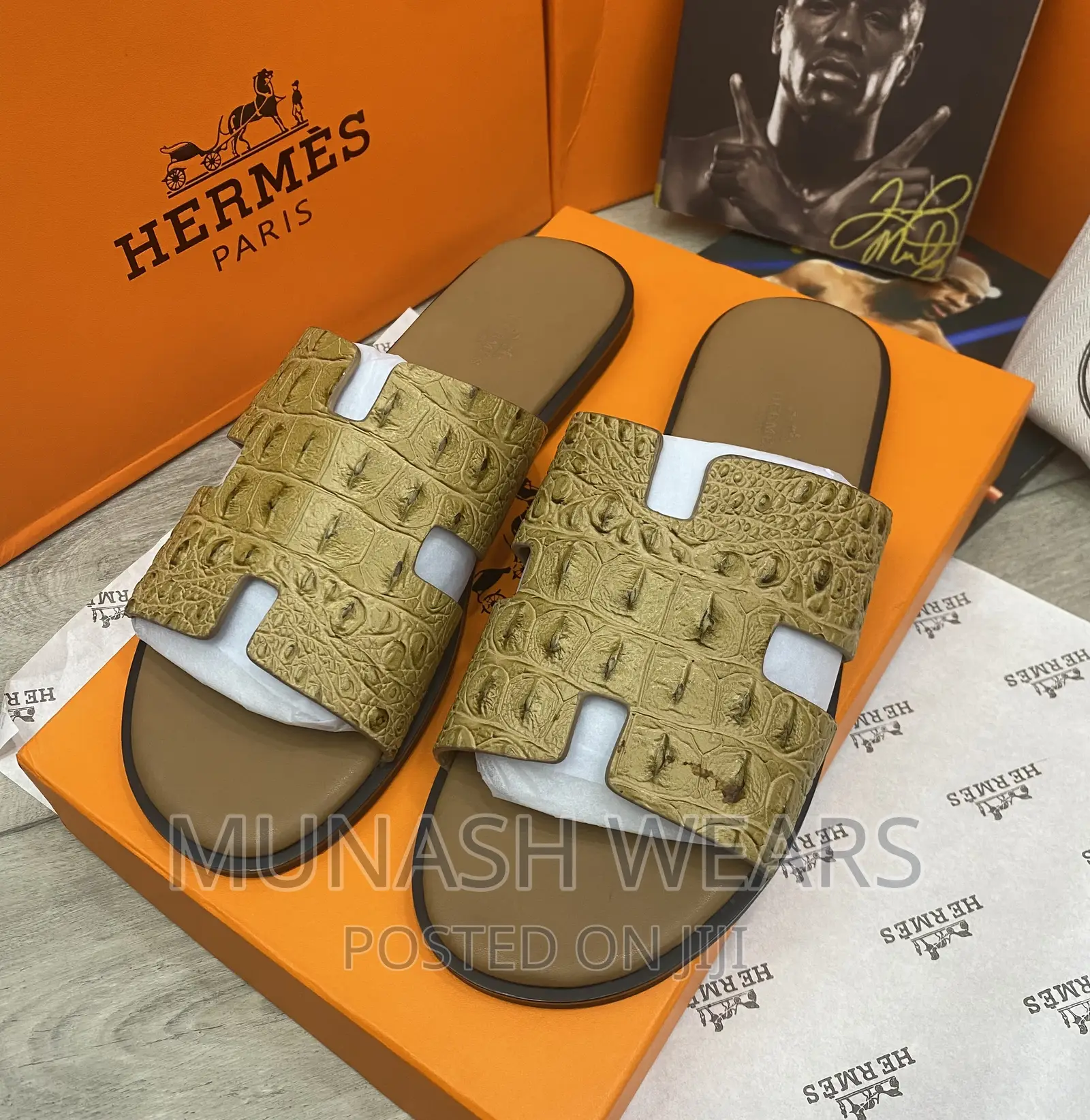 Hermes Leather Slipers