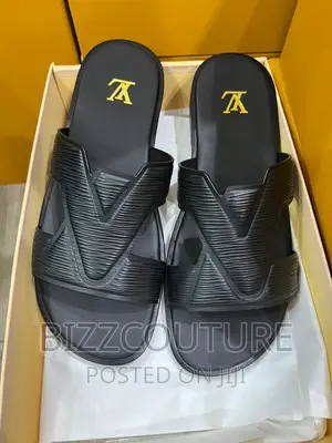 Original LOUIS VUITTON Leather Slippers Available in Store