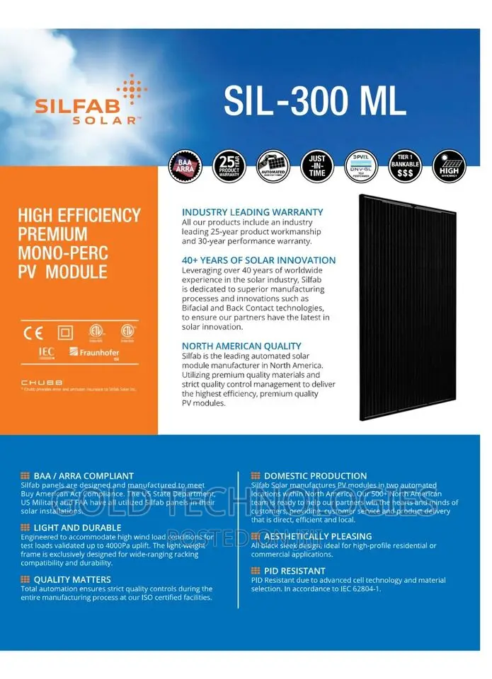 300w Mono Crystalline Solar Panel