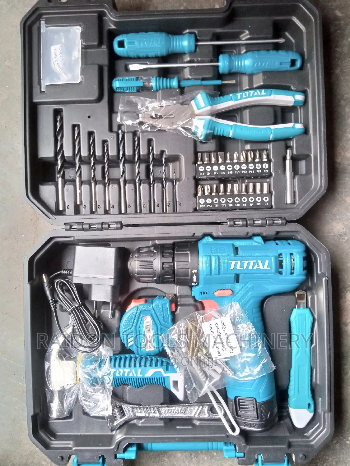 81 PCS Tools Set and Cordless Drill 12v