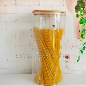Borosilicate Glass With Bamboo Lid for Holding Spaghetti