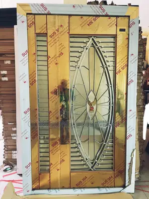 Golden Colour Egg Shaped Glass Door