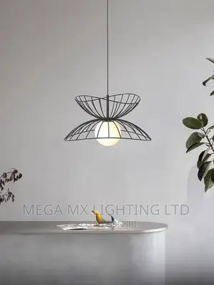 Modern LED Pendant Light Minimal Straw Hat Chandelier 40cm