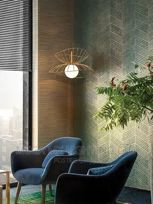 Modern LED Pendant Light Minimal Straw Hat Chandelier 40cm