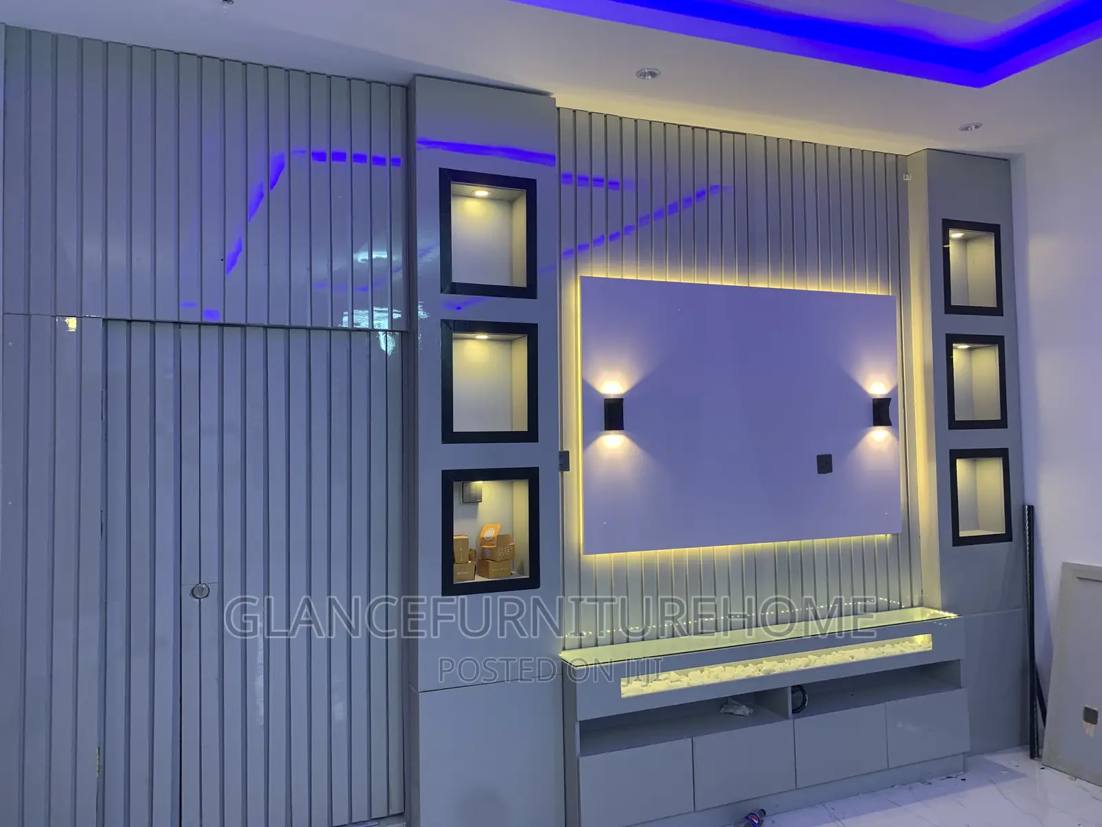 All High Gloss TV Console
