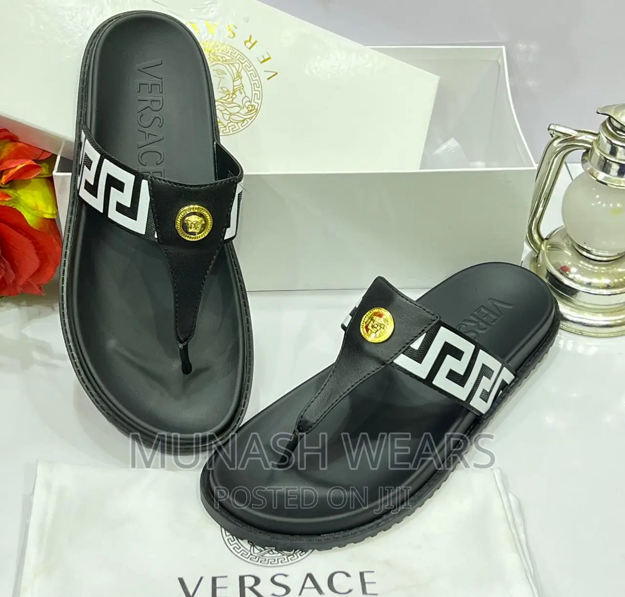 Versace Leather Slippers
