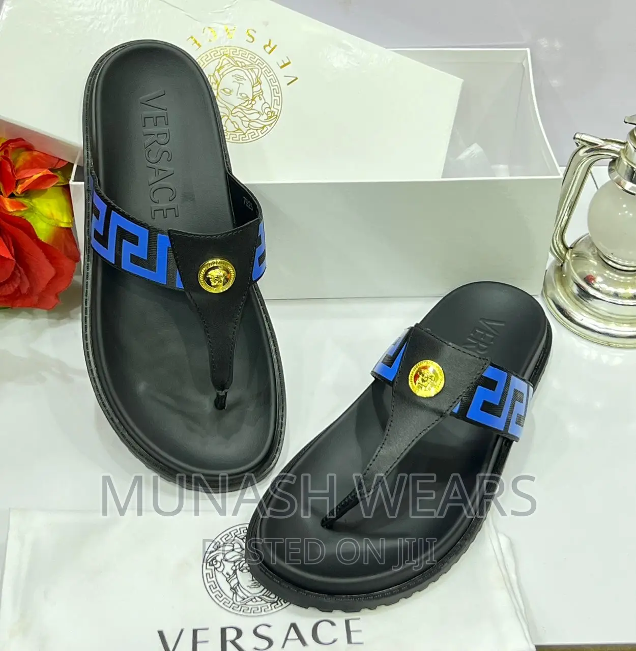 Versace Leather Slippers