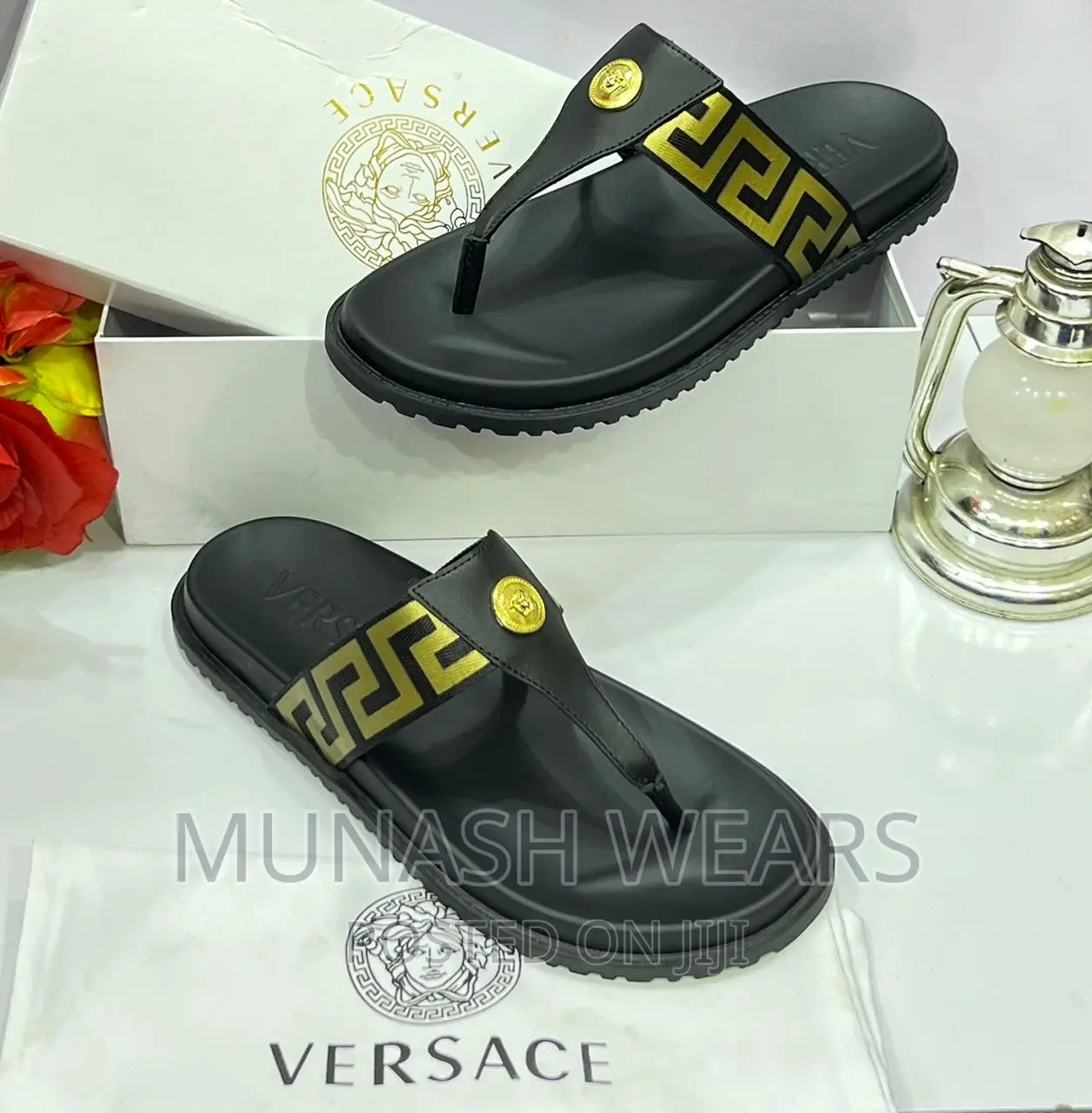Versace Leather Slippers