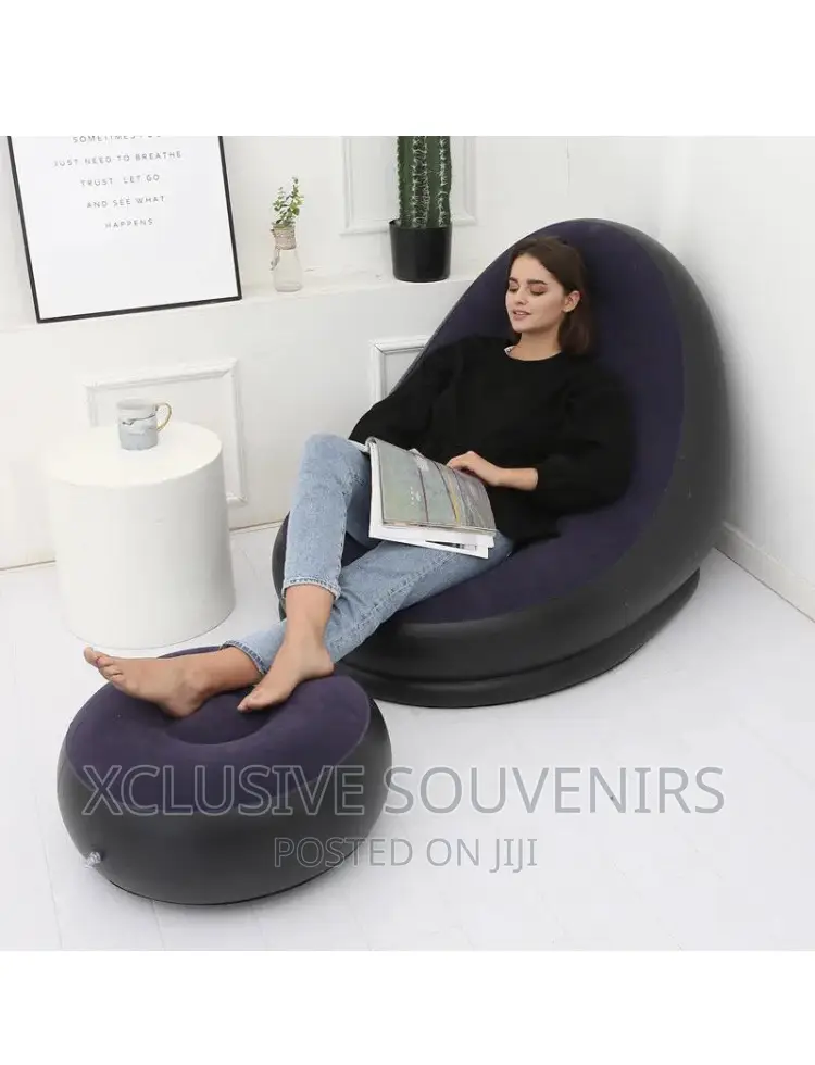 Inflatable Sofa Chair With Foot Stool and Air Plump