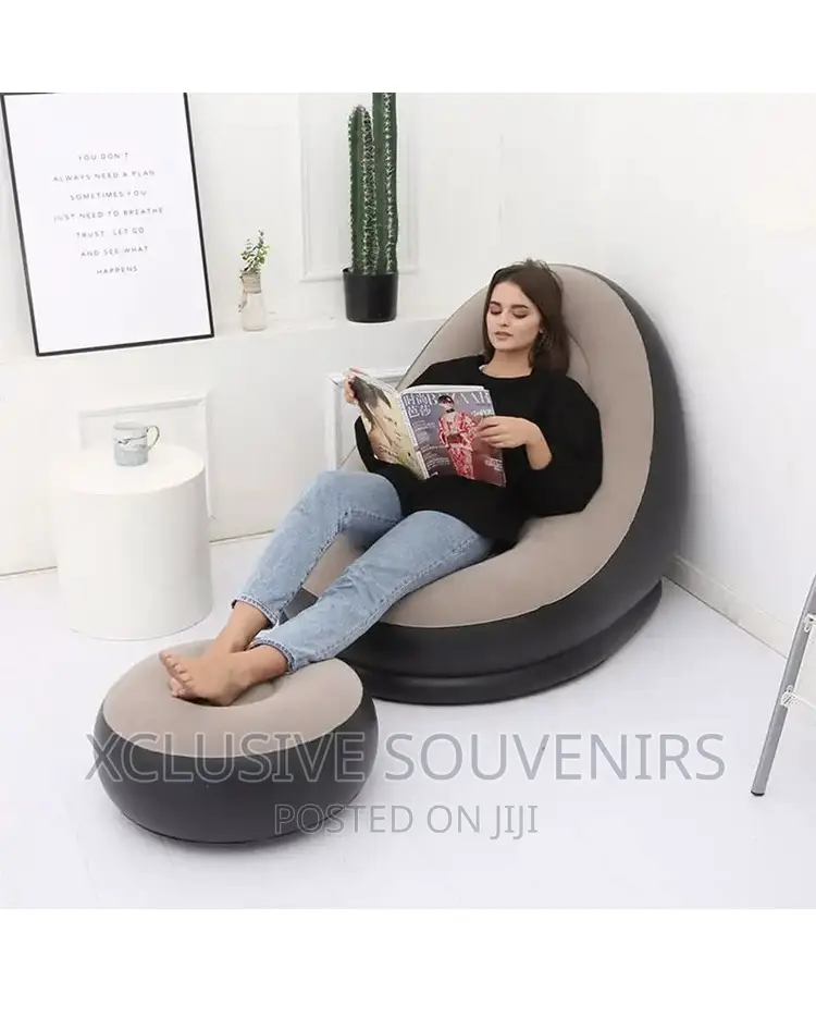 Inflatable Sofa Chair With Foot Stool and Air Plump