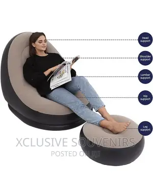 Inflatable Sofa Chair With Foot Stool and Air Plump