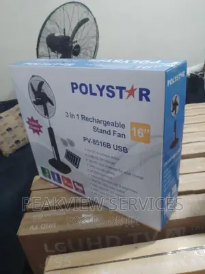 New Polystar 3 in 1 16' Rechargable Fan