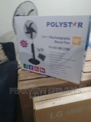 New in Polystar 16 Inch Rechargeable Fan