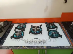 5 Burner Glass White