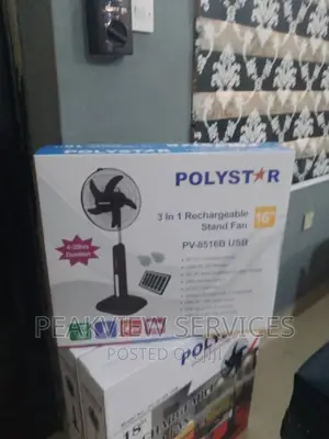 Quality Trending 16" Polystar 3 In1 Rechargeable Stand Fan