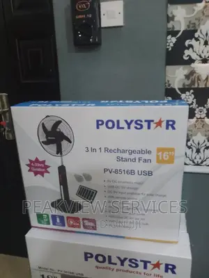 Environment Friendly 3 In1 Polystar Rechargeable Fan 16 Inch