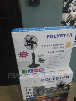 Environment Friendly 3 In1 Rechargeable Stand Fan Polystar
