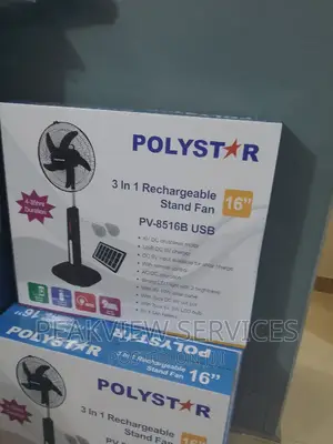 Durable (Pv-8516b) Polystar Rechargeable 3 in 1 Standing Fan