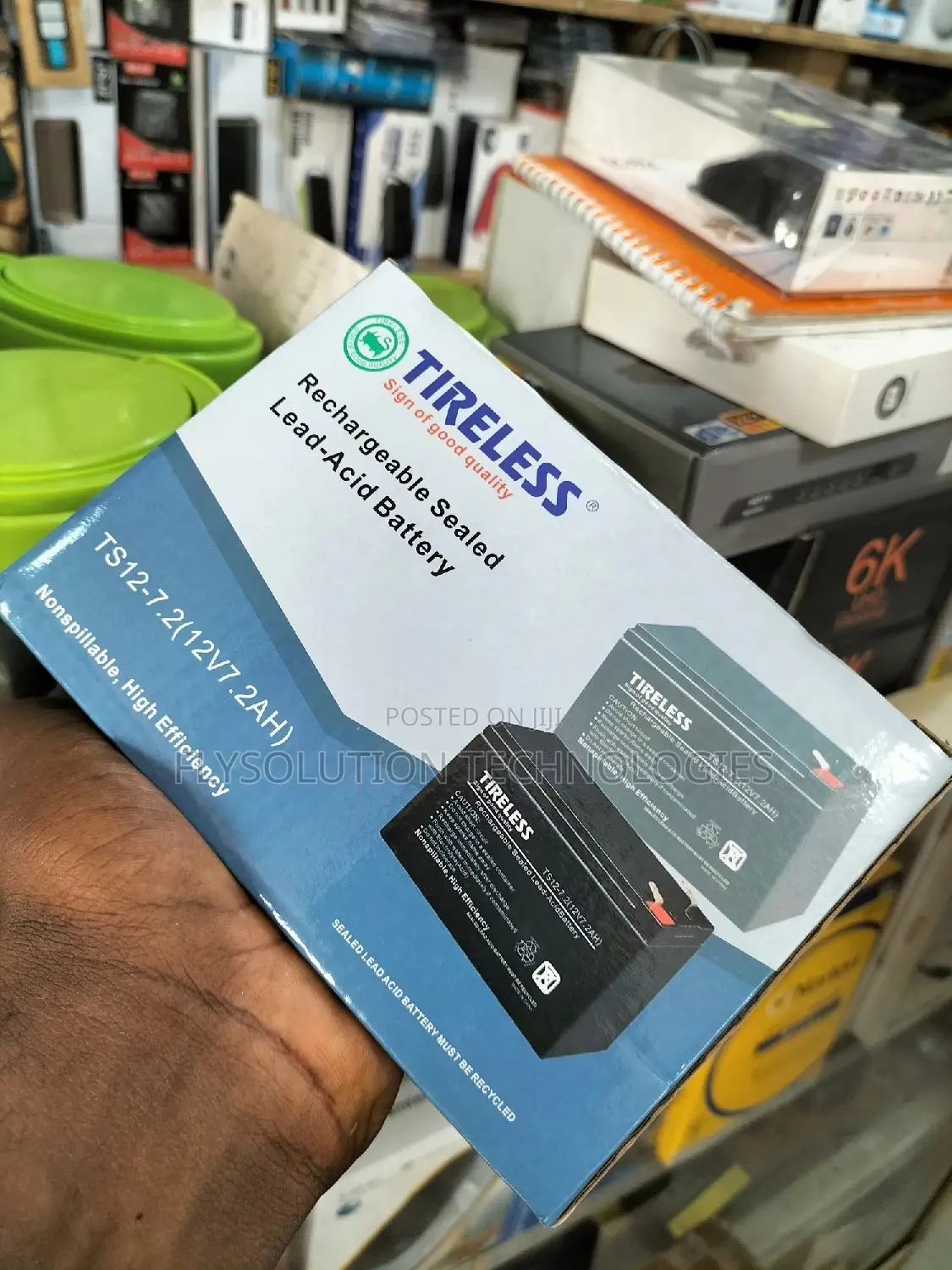 Tireless Rechargeable 12v 7.2ahs Ups Fans Battery