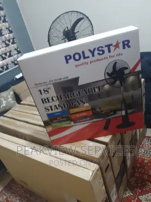 18" Polystar Rechargeable Standing Fan