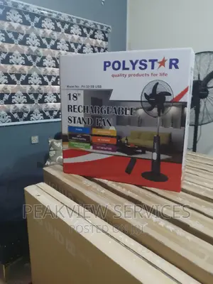 New in (18inch) Polystar Standing Fan Rechargeable