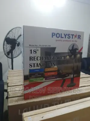 Environment Friendly 18"" Polystar Rechargeable Fan