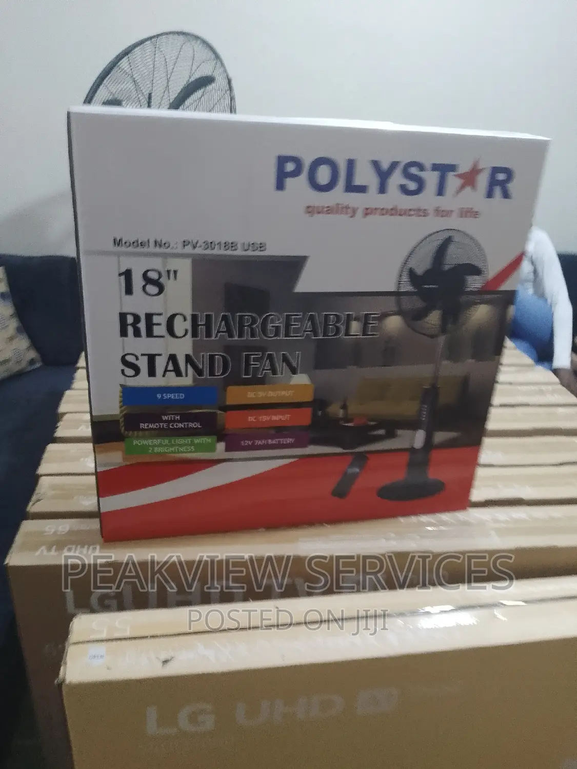 Environment Friendly Rechargeable Polystar 18 Inch Fan
