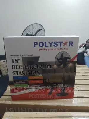 Quality Polystar 18""Inch Rechargeable Fan