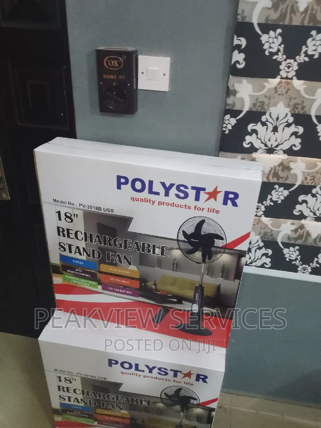 Original Polystar Rechargeable Standing Fan (18 Inch) in Victoria ...
