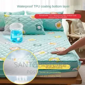6 by 6 Waterproof Bedsheet With 2 Pillow Case