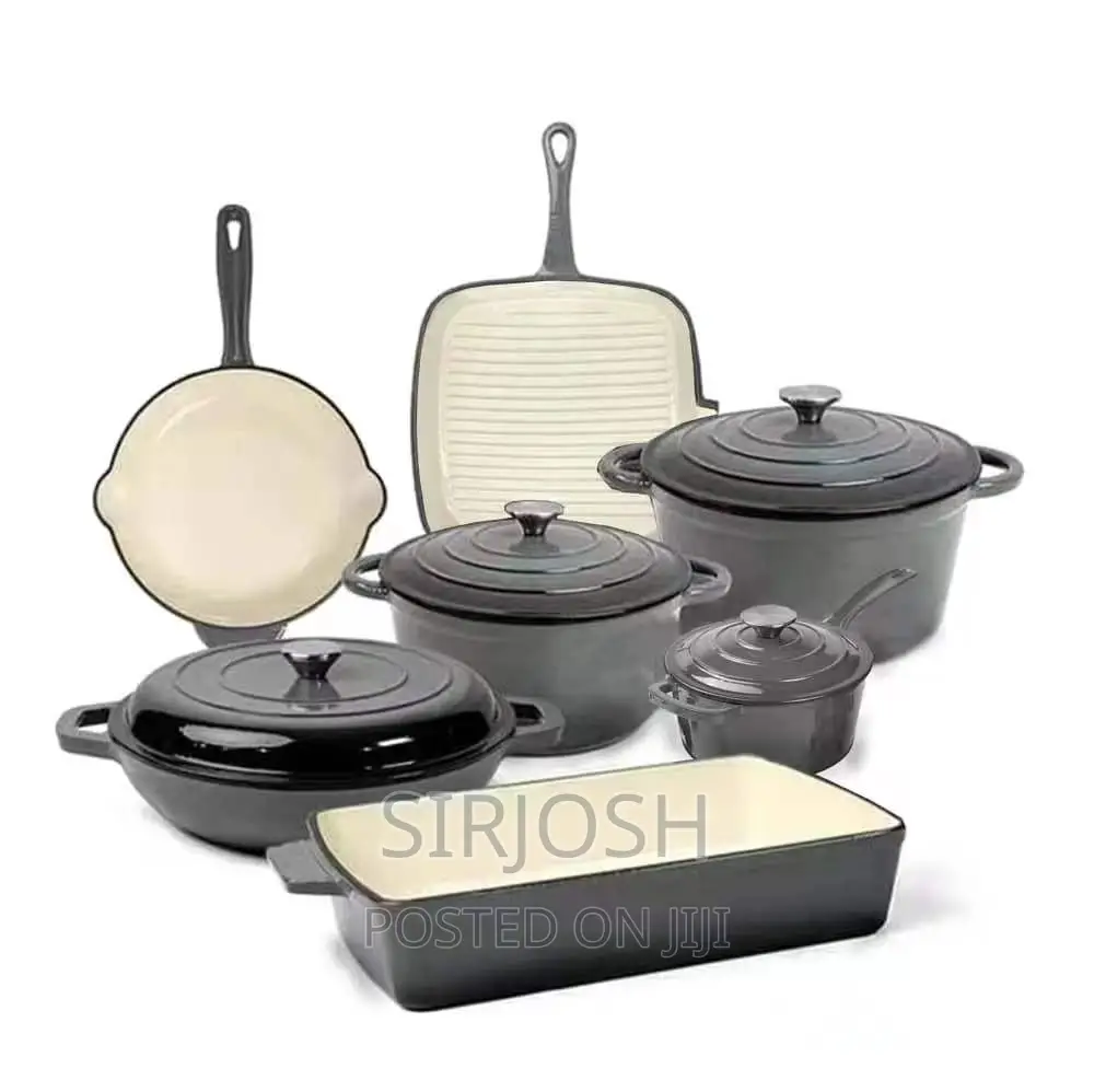 UNIQUE 7set Enamel Cast Iron Pots
