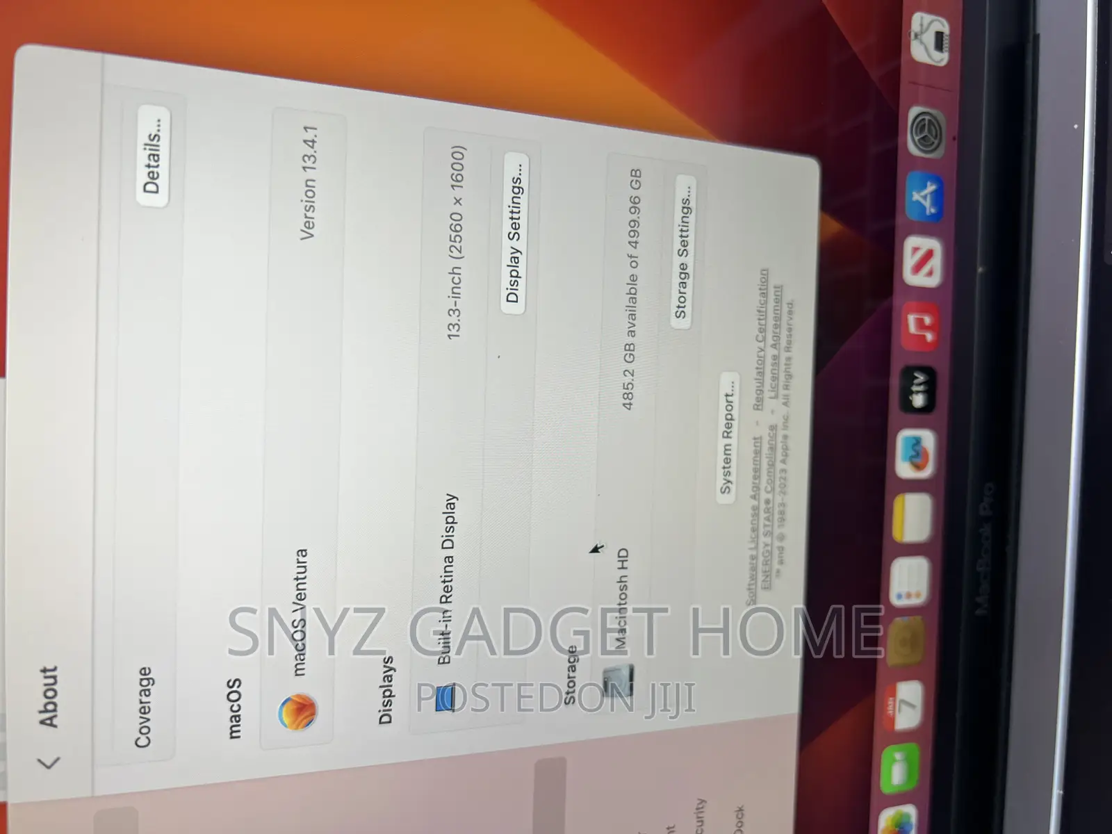 Laptop Apple MacBook Pro 2019 16GB Intel Core i7 SSD 512GB
