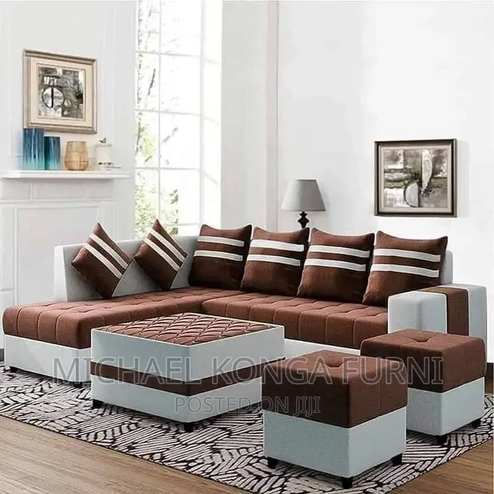 Beautiful L Shape Sofa With Puff