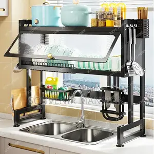 Multifunctional Expandable Over the Sink Dish Drainer