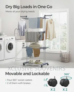 4-tier Stainless Steel Foldable Laundry Drying Rack