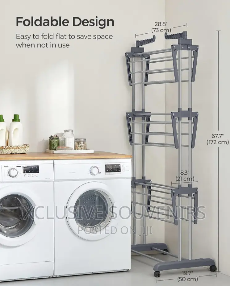 4-tier Stainless Steel Foldable Laundry Drying Rack