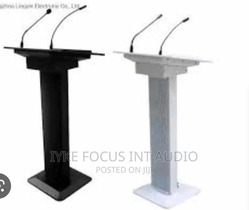 Lectern Podium With Goose Neck Microphone