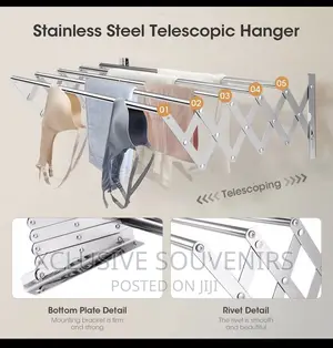 Wall Mount Rustproof Retractable Cloth Drying Rack