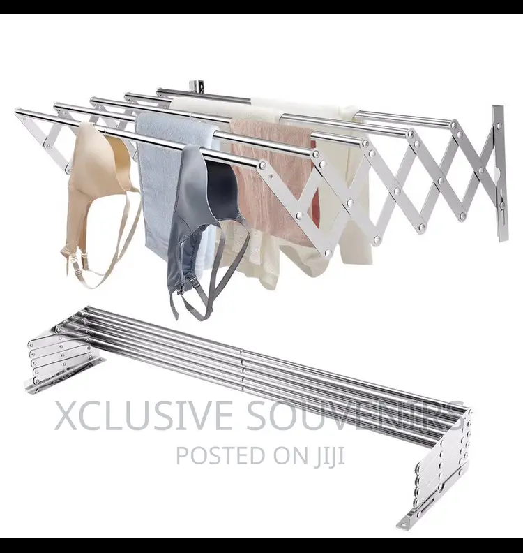 Wall Mount Rustproof Retractable Cloth Drying Rack