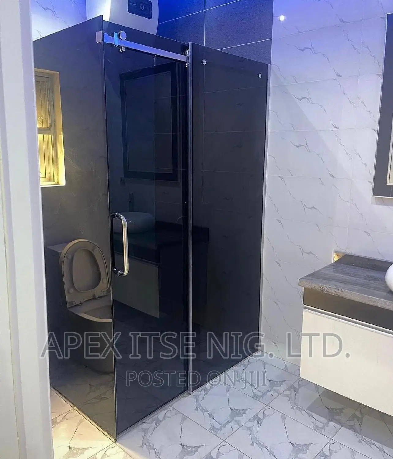 Need Luxury?? Bold Black Glass Cubicle.