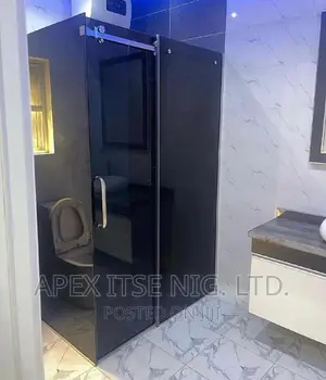 Need Luxury?? Bold Black Glass Cubicle.