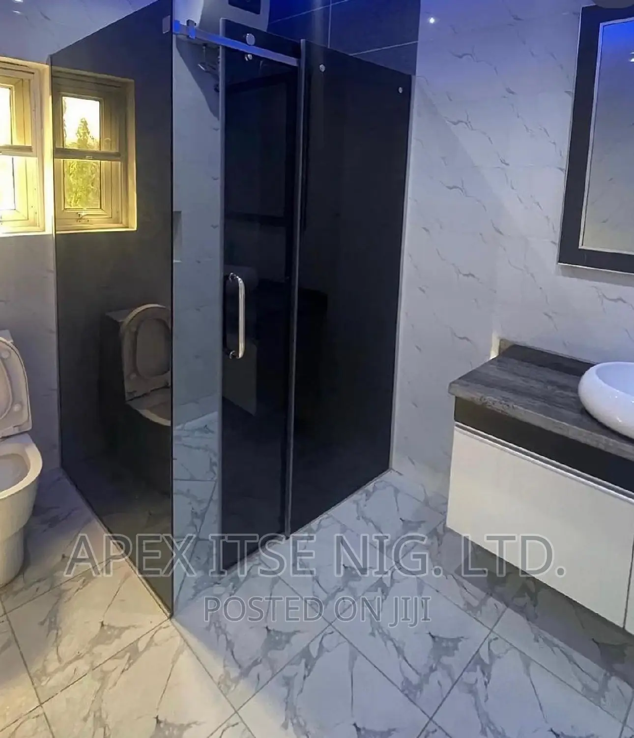 Need Luxury?? Bold Black Glass Cubicle.