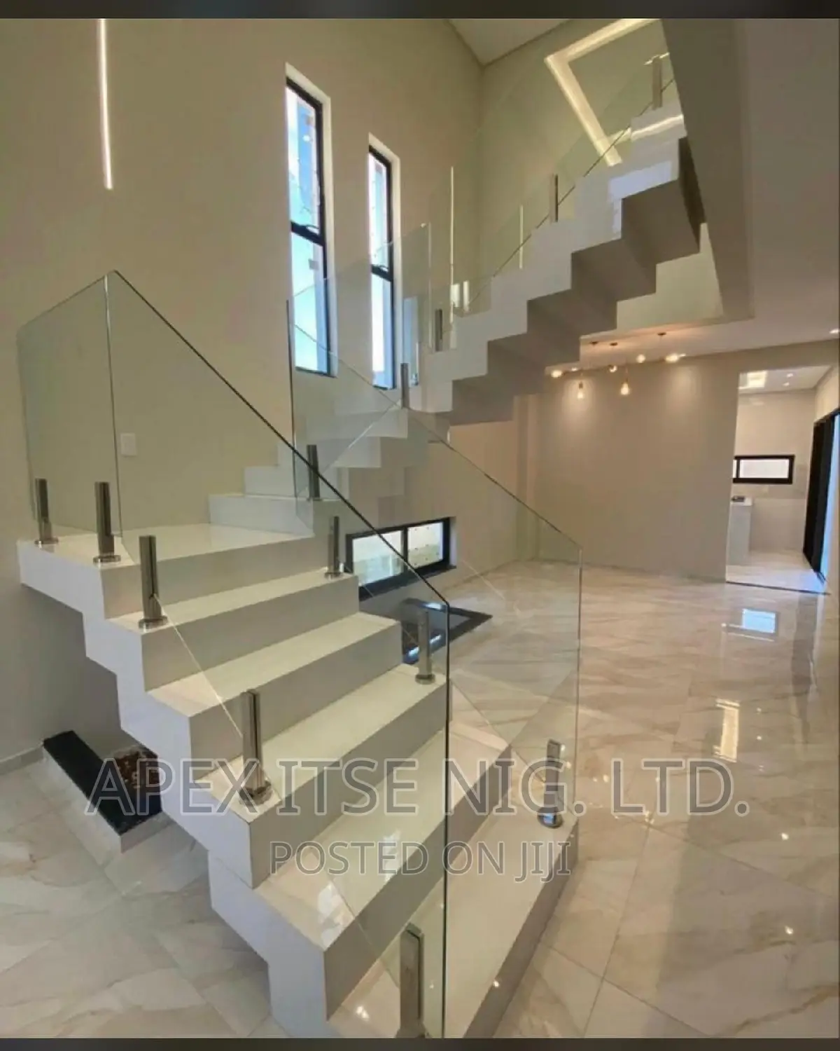 Interior Staircase Polish Glass