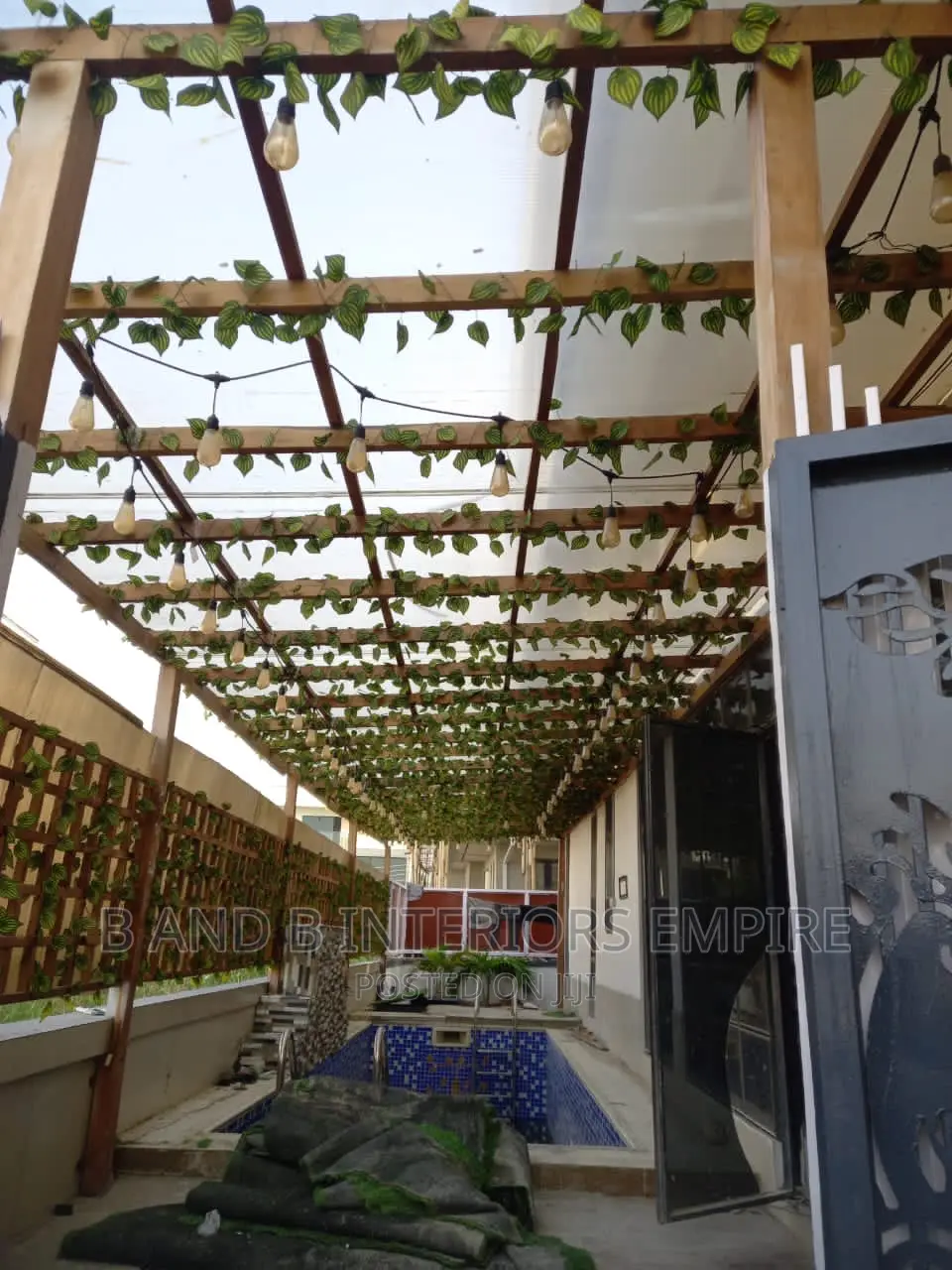 Wall Design and Ceiling Design With Pergola,Flowers Design