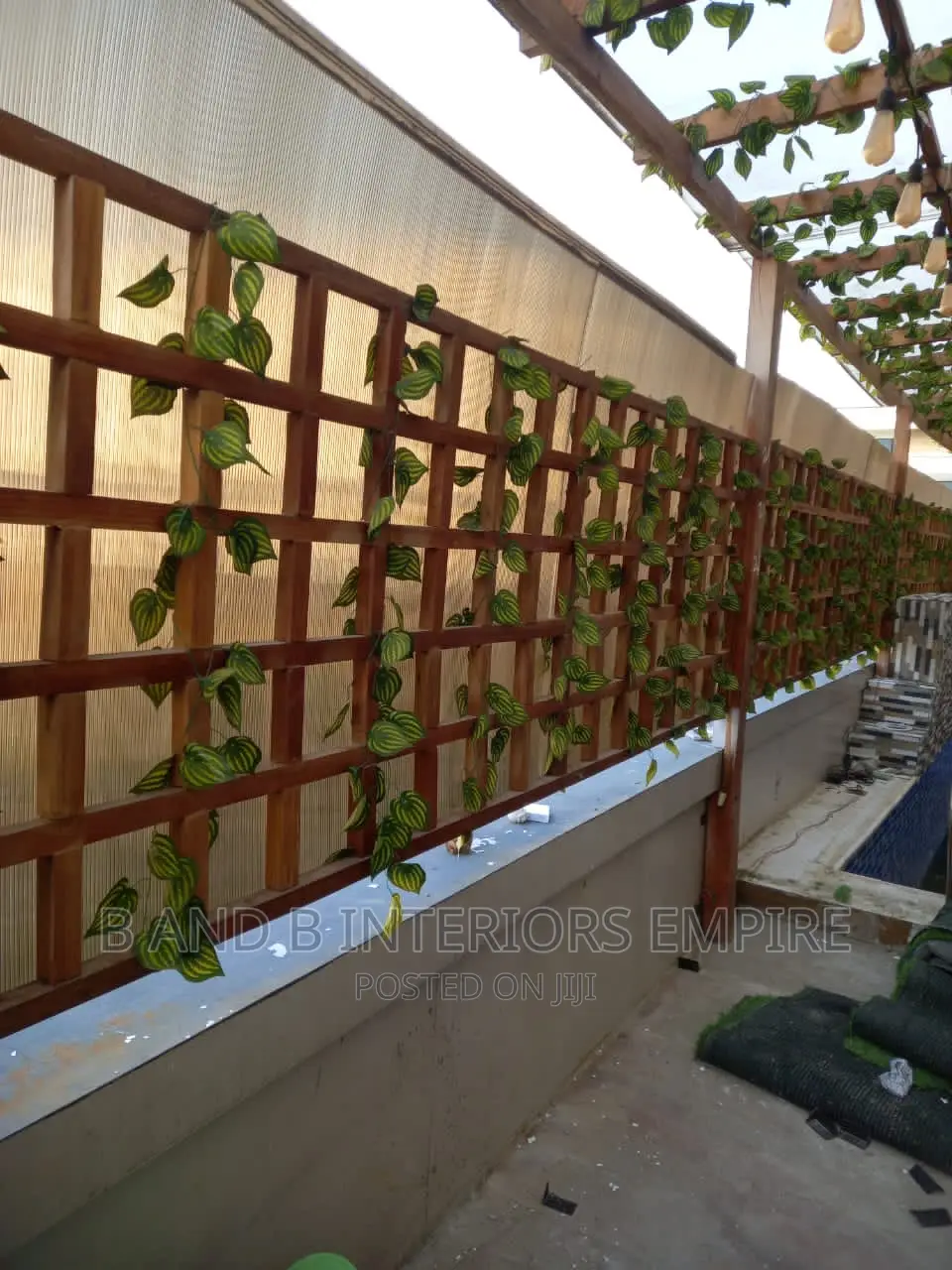 Wall Design and Ceiling Design With Pergola,Flowers Design