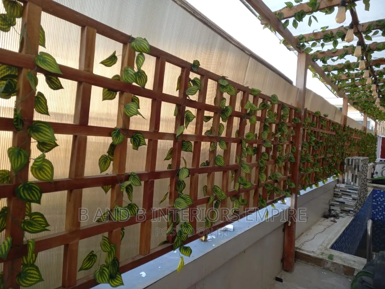 Wall Design and Ceiling Design With Pergola,Flowers Design