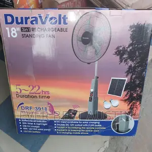 Dura Volt 18inches Rechargeable Fan 3in1, With Solar Panel