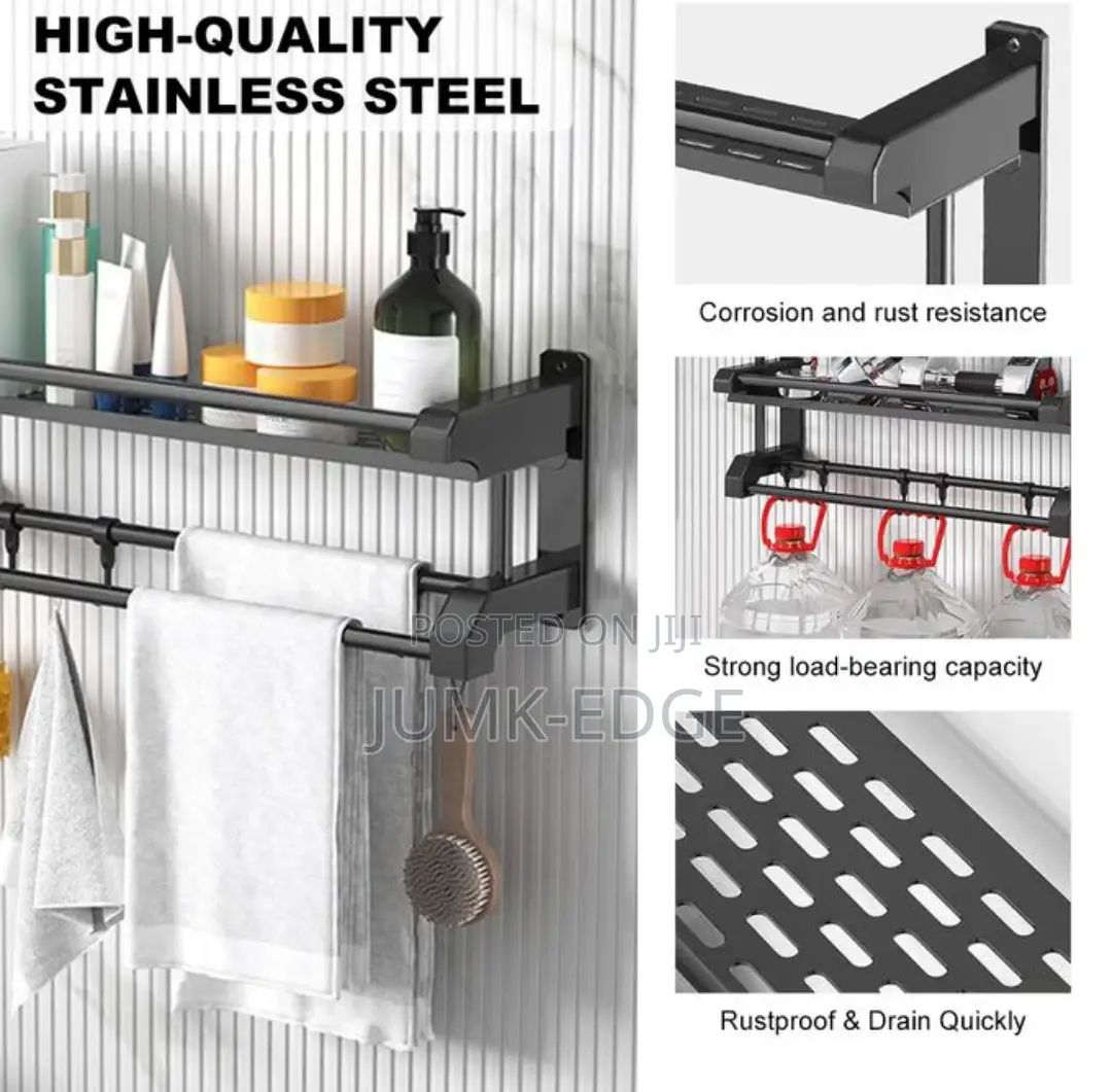 Single Layer Wall Mounted Multipurpose Bathroom Rack