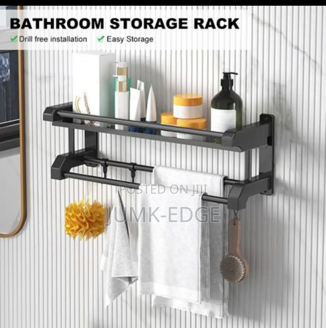 Single Layer Wall Mounted Multipurpose Bathroom Rack